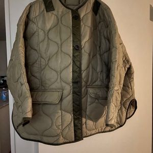 The Frankie Shop Moss green quilted coat